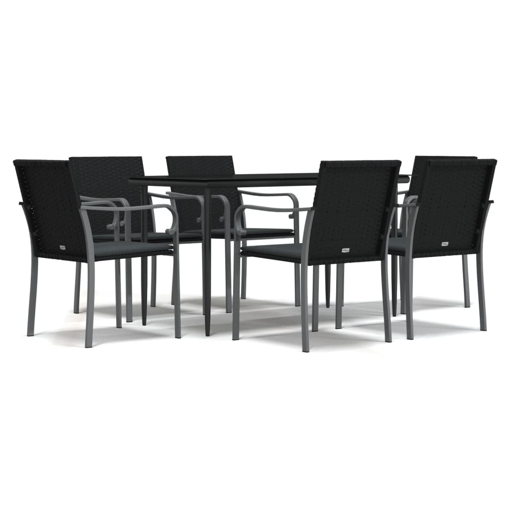 vidaXL Set mobilier de grădină cu perne, 7 piese, poliratan și oțel vidaXL Set mobilier de grădină cu perne, 7 piese, poliratan și oțel
