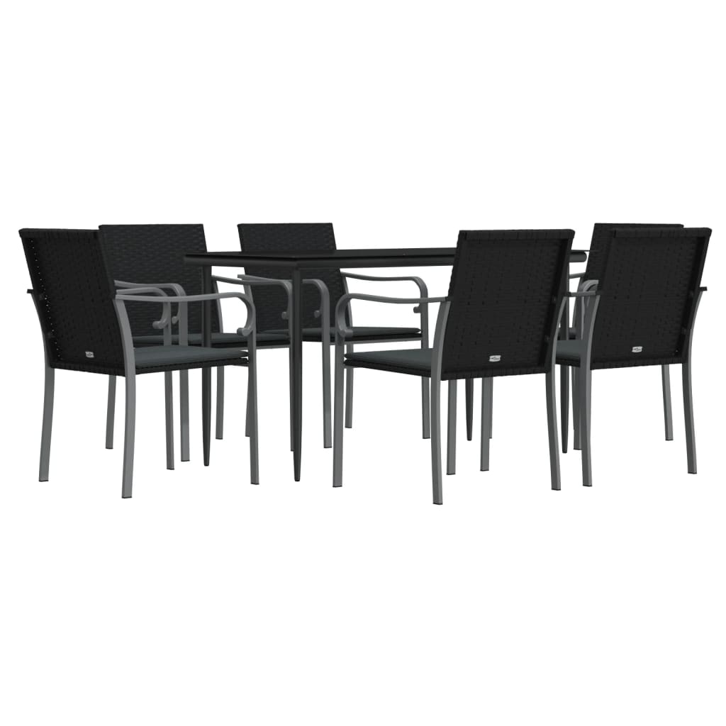 vidaXL Set mobilier de grădină cu perne, 7 piese, poliratan și oțel vidaXL Set mobilier de grădină cu perne, 7 piese, poliratan și oțel