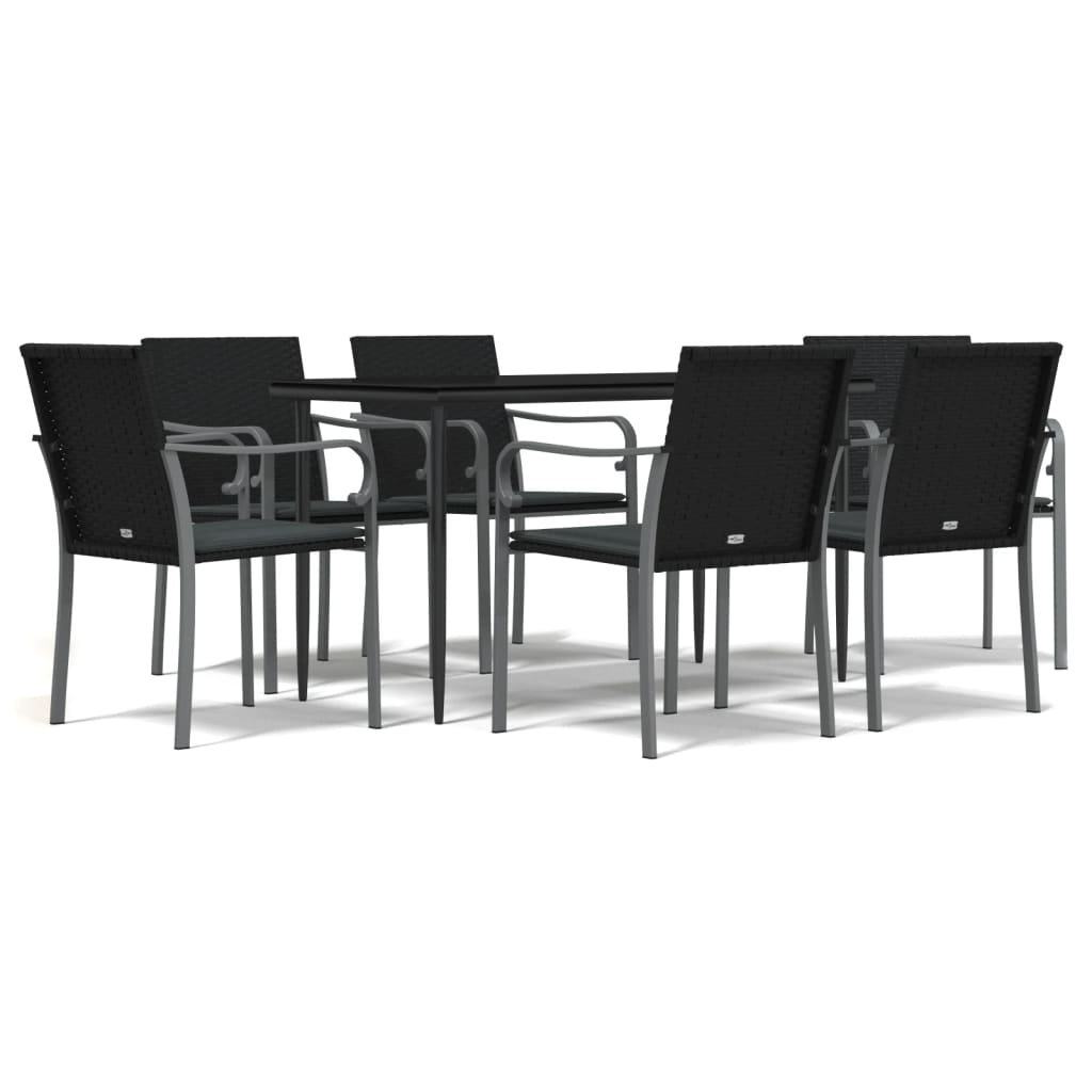 vidaXL Set mobilier de grădină cu perne, 7 piese, poliratan și oțel vidaXL Set mobilier de grădină cu perne, 7 piese, poliratan și oțel