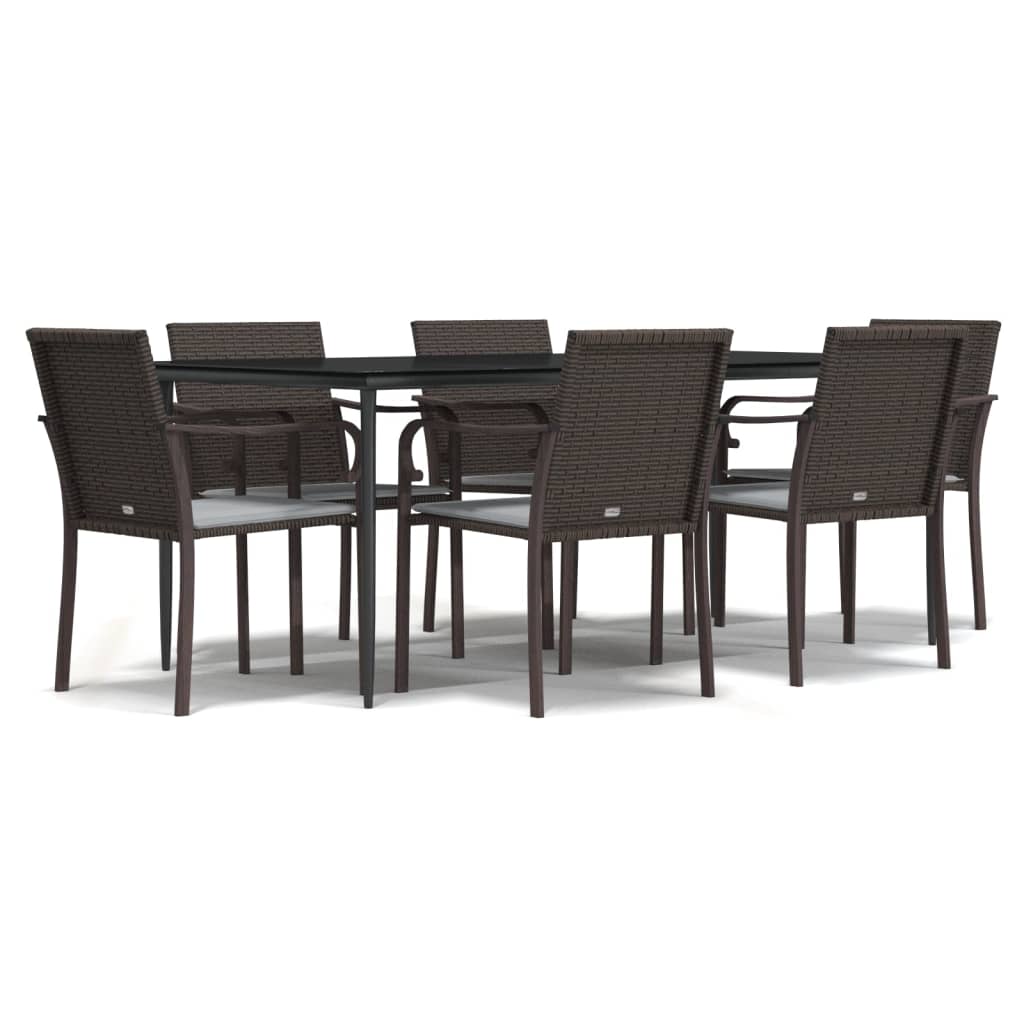 vidaXL Set mobilier de grădină cu perne, 7 piese, poliratan și oțel vidaXL Set mobilier de grădină cu perne, 7 piese, poliratan și oțel
