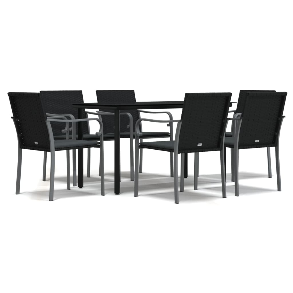 vidaXL Set mobilier de grădină cu perne, 7 piese, poliratan și oțel vidaXL Set mobilier de grădină cu perne, 7 piese, poliratan și oțel