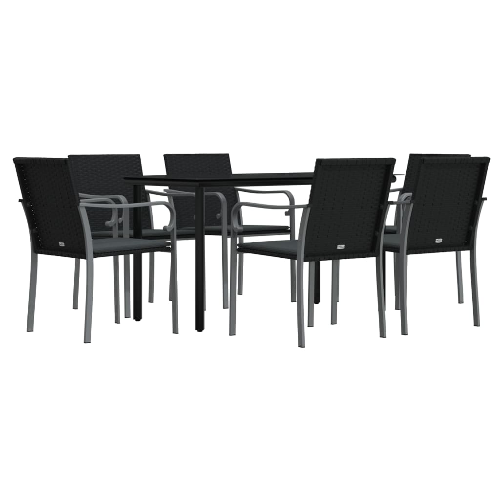 vidaXL Set mobilier de grădină cu perne, 7 piese, poliratan și oțel vidaXL Set mobilier de grădină cu perne, 7 piese, poliratan și oțel