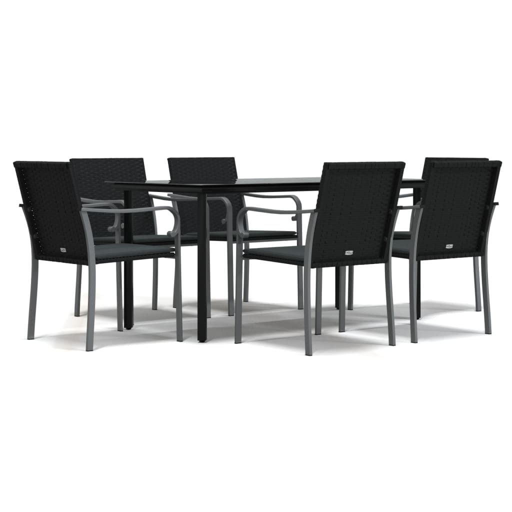 vidaXL Set mobilier de grădină cu perne, 7 piese, poliratan și oțel vidaXL Set mobilier de grădină cu perne, 7 piese, poliratan și oțel