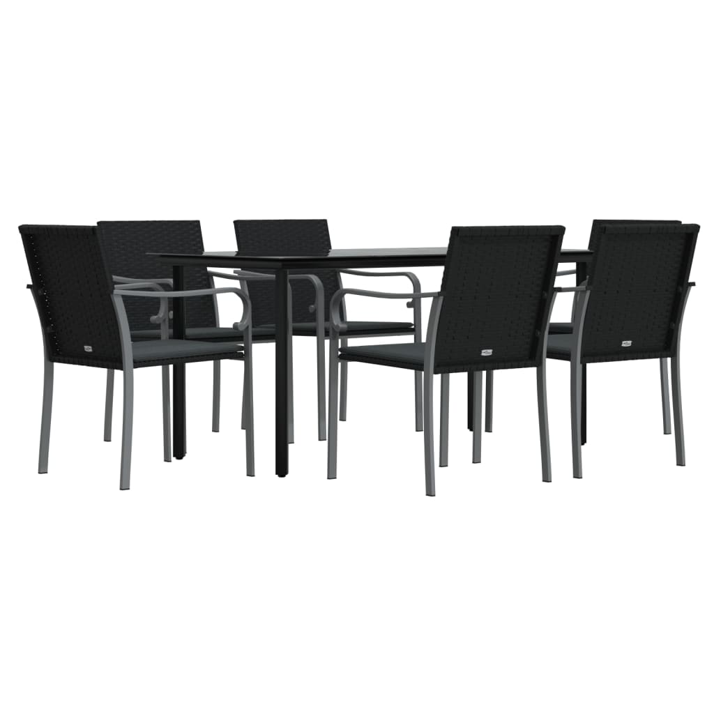 vidaXL Set mobilier de grădină cu perne, 7 piese, poliratan și oțel vidaXL Set mobilier de grădină cu perne, 7 piese, poliratan și oțel