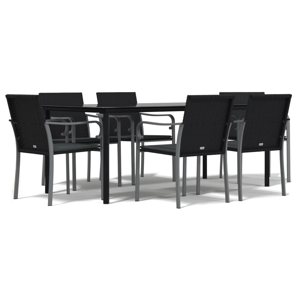 vidaXL Set mobilier de grădină cu perne, 7 piese, poliratan și oțel vidaXL Set mobilier de grădină cu perne, 7 piese, poliratan și oțel