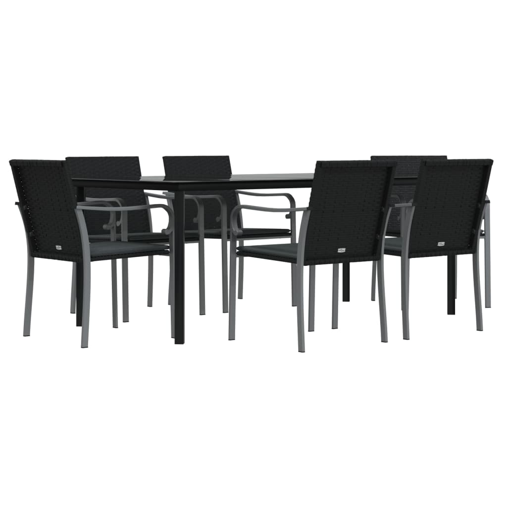 vidaXL Set mobilier de grădină cu perne, 7 piese, poliratan și oțel vidaXL Set mobilier de grădină cu perne, 7 piese, poliratan și oțel