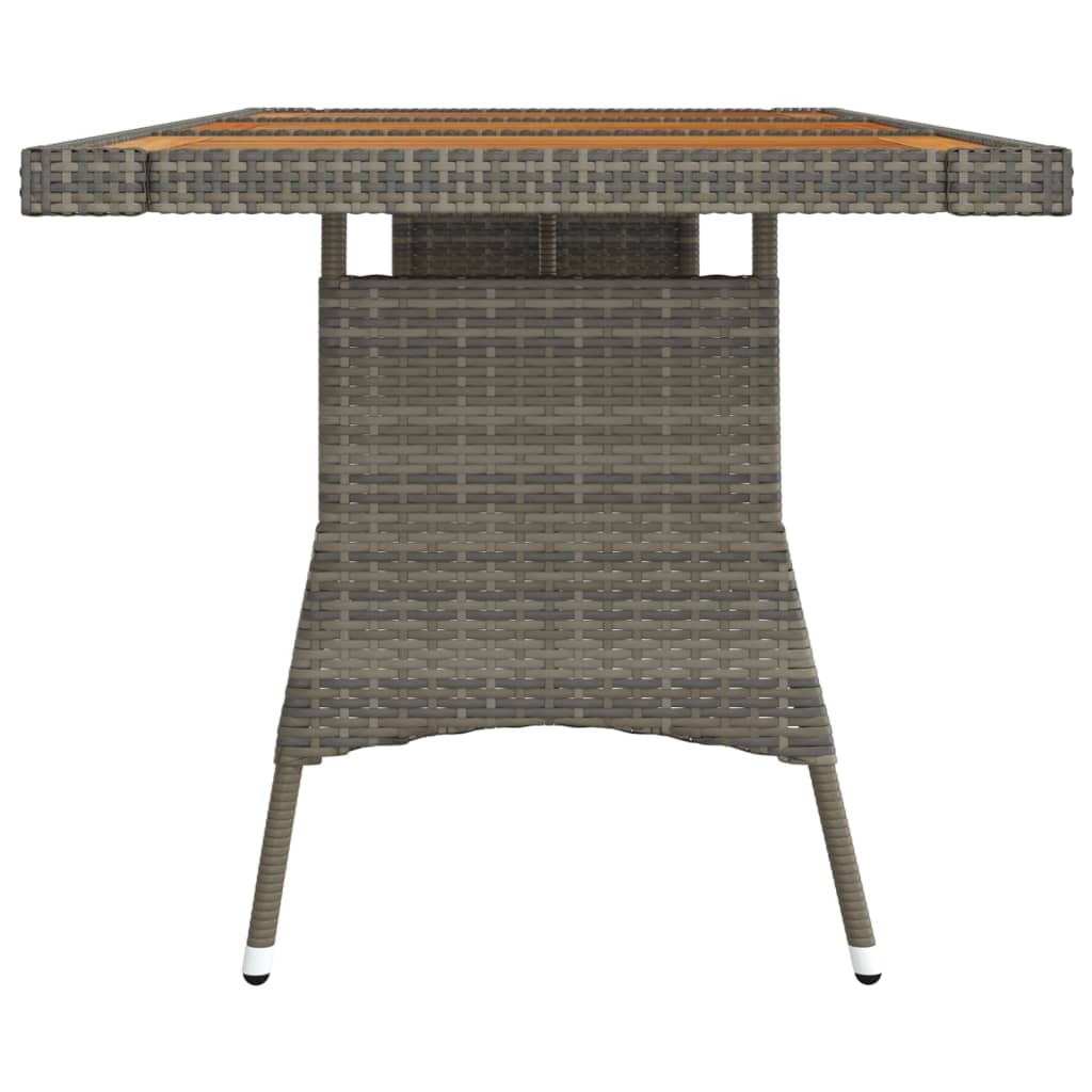 vidaXL Masă de grădină, gri, 160x70x72 cm, poliratan/lemn masiv acacia vidaXL Masă de grădină, gri, 160x70x72 cm, poliratan/lemn masiv acacia
