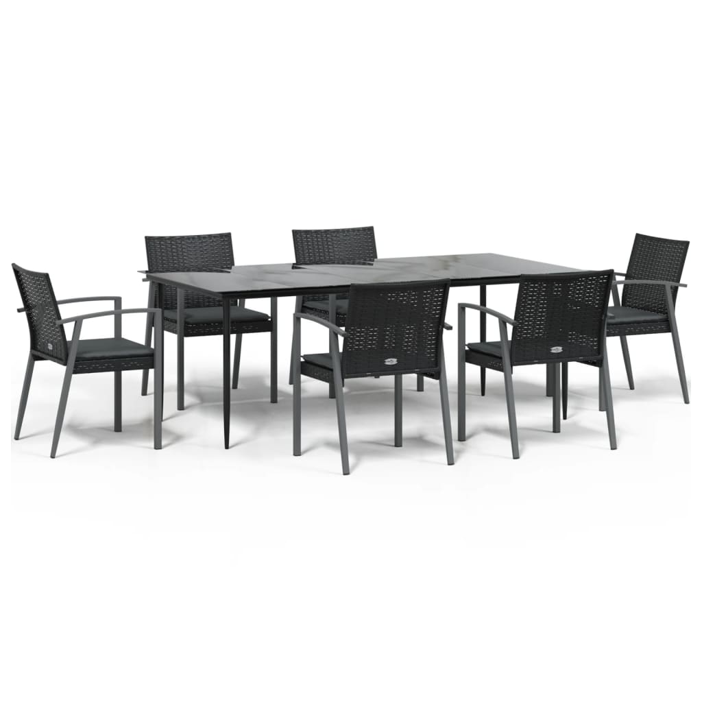 vidaXL Set mobilier de grădină cu perne, 7 piese, poliratan și oțel vidaXL Set mobilier de grădină cu perne, 7 piese, poliratan și oțel