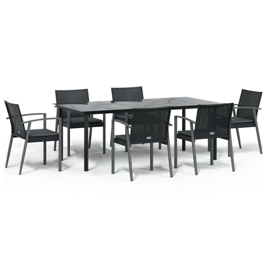 vidaXL Set mobilier de grădină cu perne, 7 piese, poliratan și oțel vidaXL Set mobilier de grădină cu perne, 7 piese, poliratan și oțel