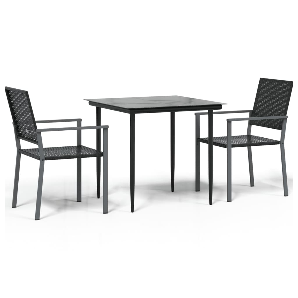 vidaXL Set mobilier de grădină, 3 piese, poliratan și oțel vidaXL Set mobilier de grădină, 3 piese, poliratan și oțel