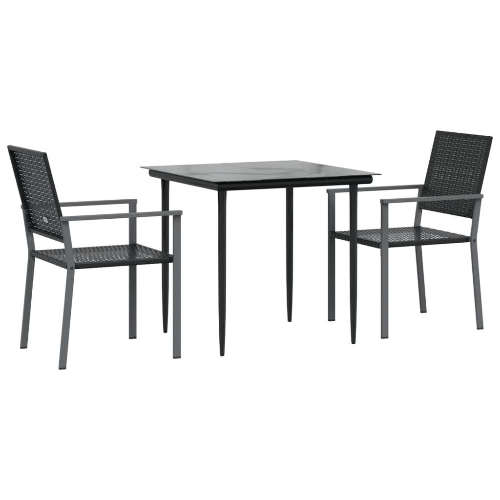vidaXL Set mobilier de grădină, 3 piese, poliratan și oțel vidaXL Set mobilier de grădină, 3 piese, poliratan și oțel