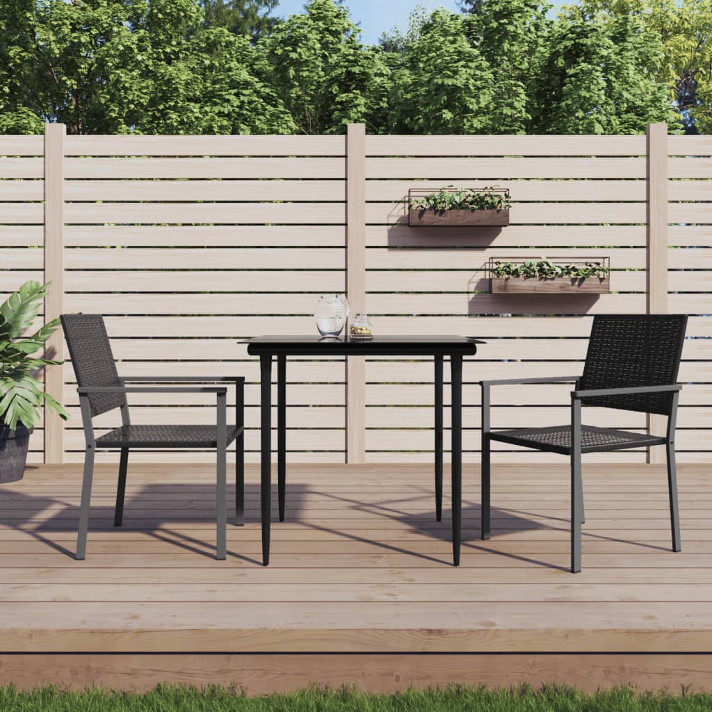 vidaXL Set mobilier de grădină, 3 piese, poliratan și oțel vidaXL Set mobilier de grădină, 3 piese, poliratan și oțel