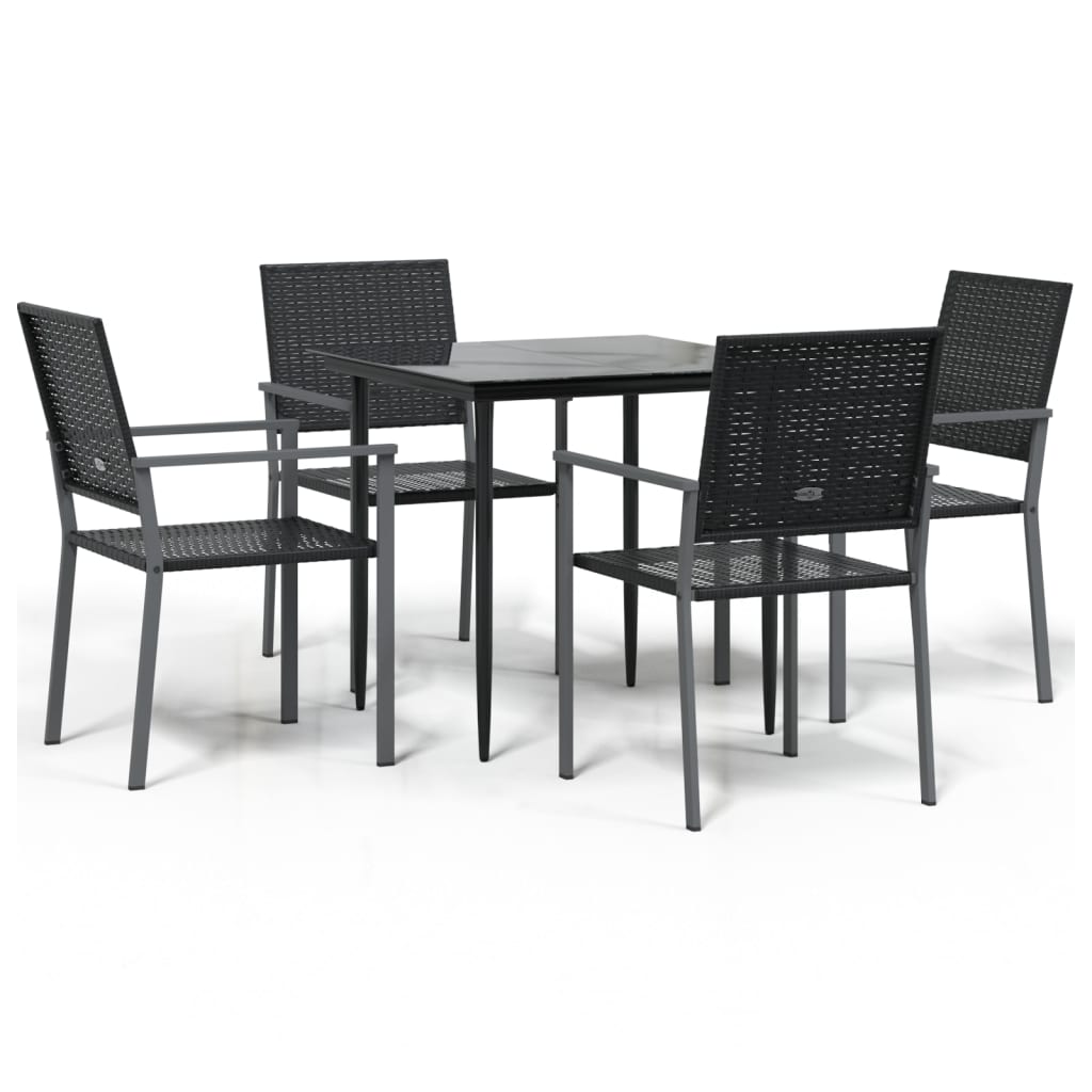 vidaXL Set mobilier de grădină, 5 piese, poliratan și oțel vidaXL Set mobilier de grădină, 5 piese, poliratan și oțel
