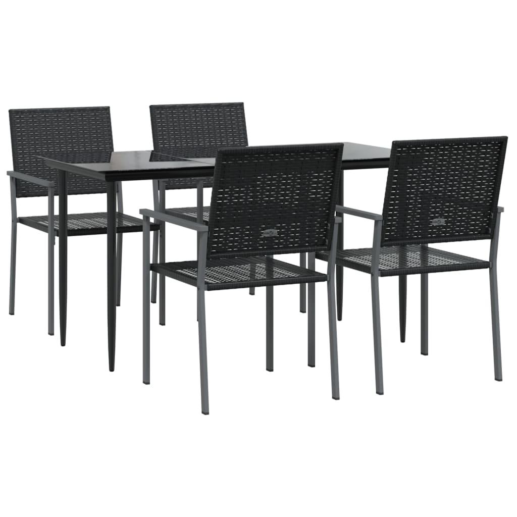 vidaXL Set mobilier de grădină, 5 piese, poliratan și oțel vidaXL Set mobilier de grădină, 5 piese, poliratan și oțel