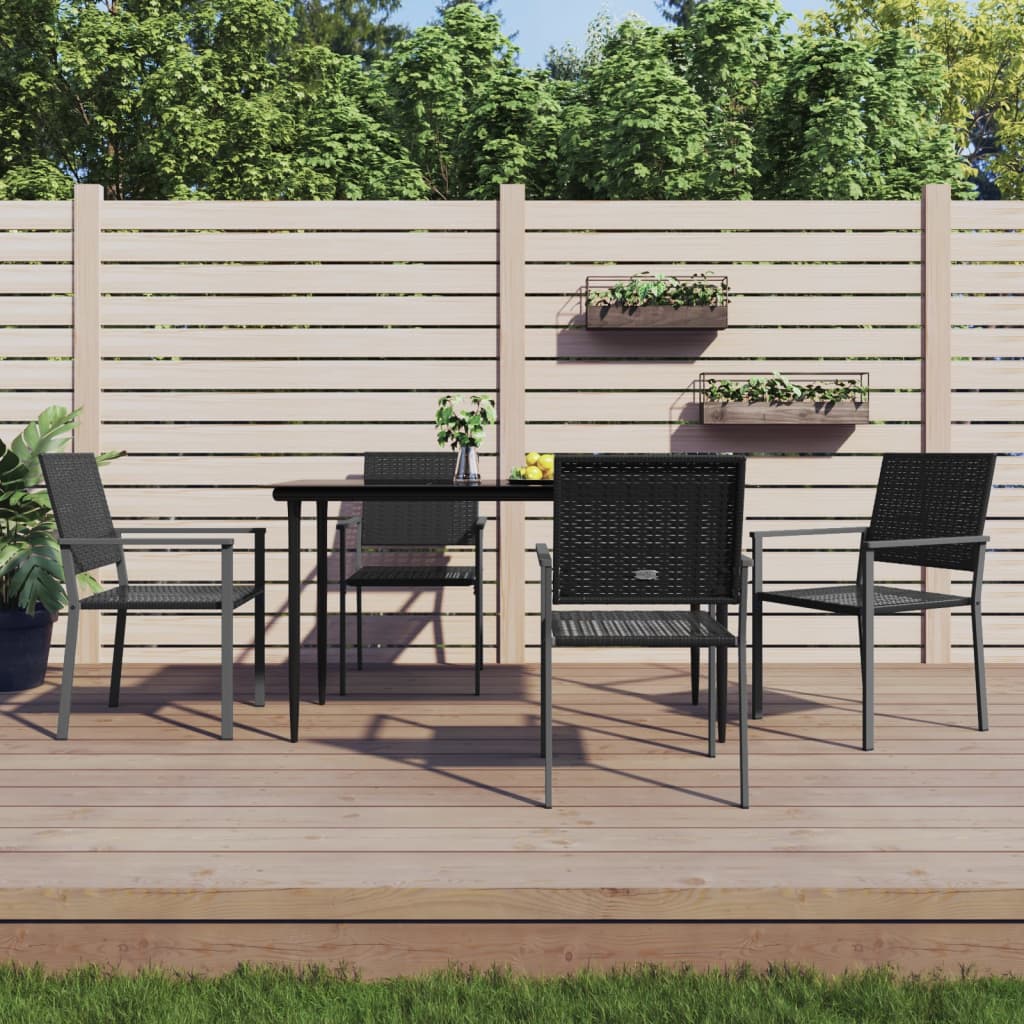 vidaXL Set mobilier de grădină, 5 piese, poliratan și oțel vidaXL Set mobilier de grădină, 5 piese, poliratan și oțel