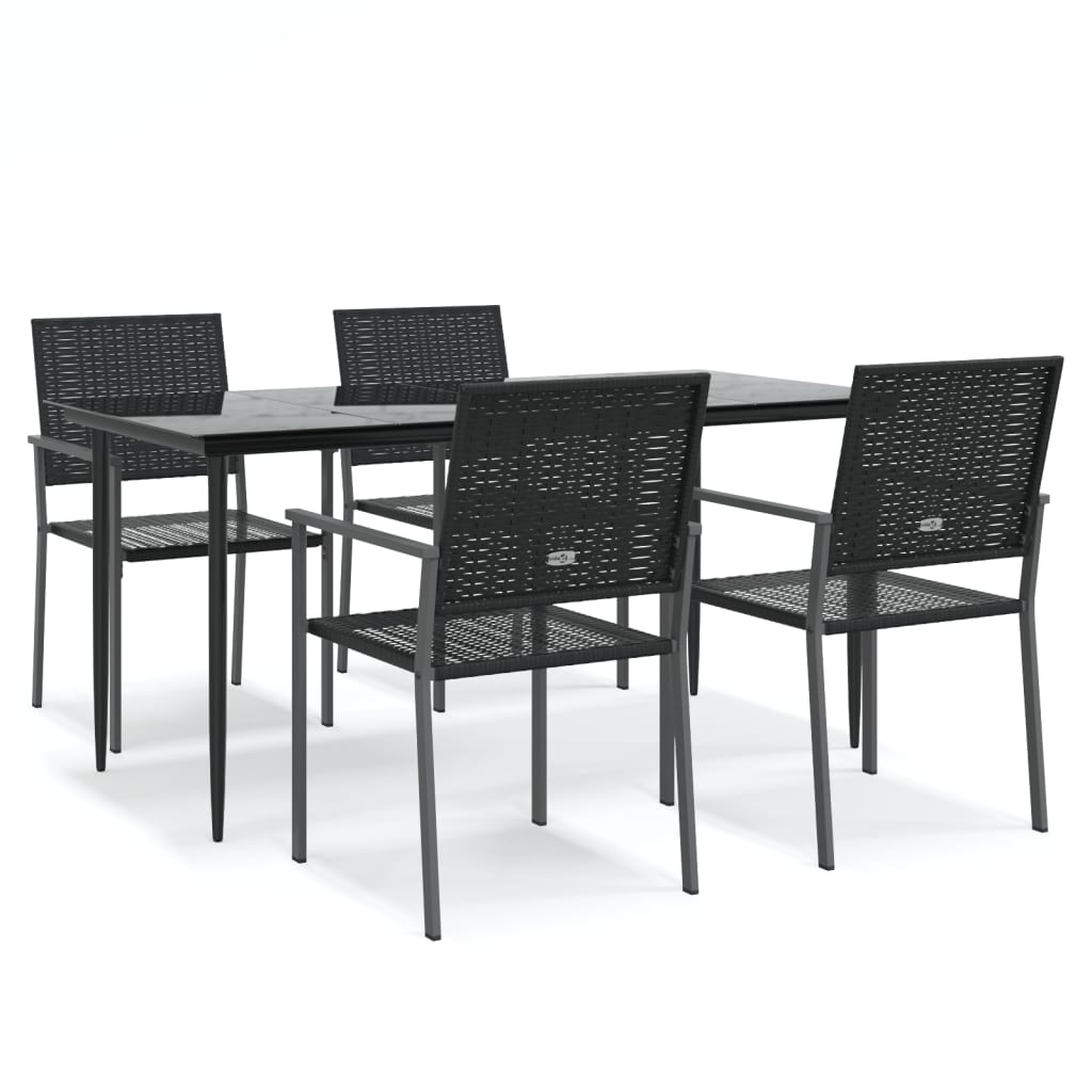 vidaXL Set mobilier de grădină, 5 piese, poliratan și oțel vidaXL Set mobilier de grădină, 5 piese, poliratan și oțel