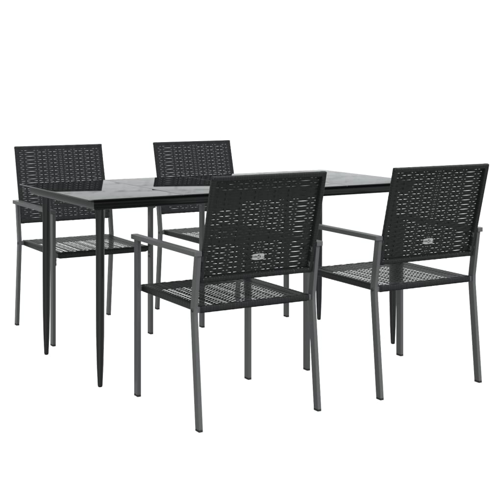 vidaXL Set mobilier de grădină, 5 piese, poliratan și oțel vidaXL Set mobilier de grădină, 5 piese, poliratan și oțel