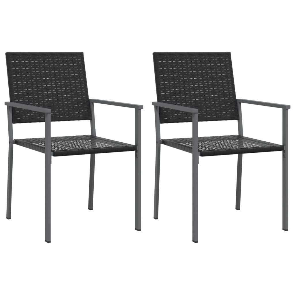 vidaXL Set mobilier de grădină, 3 piese, poliratan și oțel