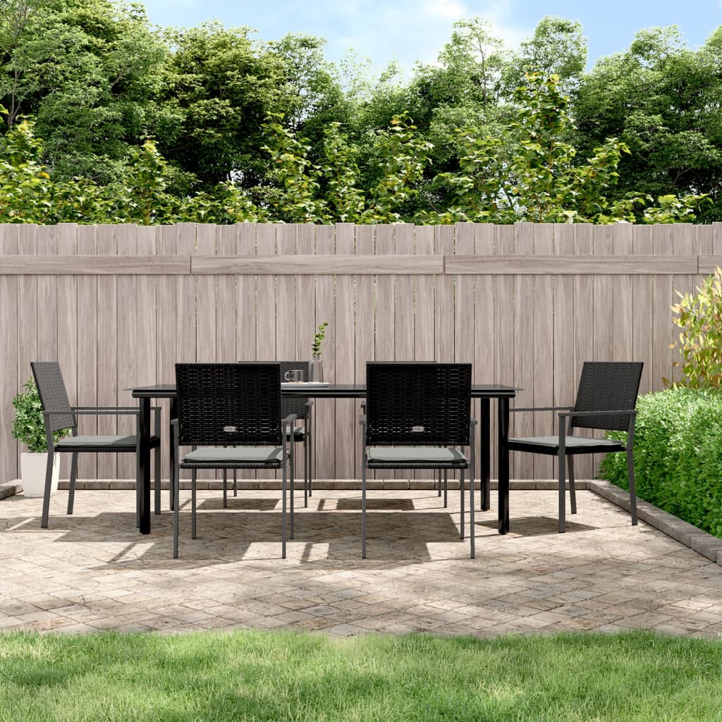 vidaXL Set mobilier de grădină cu perne, 7 piese, poliratan și oțel vidaXL Set mobilier de grădină cu perne, 7 piese, poliratan și oțel