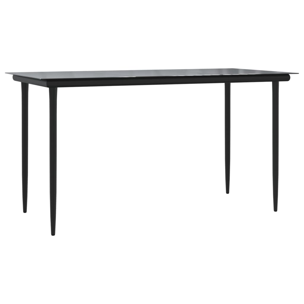 vidaXL Set mobilier de grădină, 5 piese, negru, textilenă și oțel
