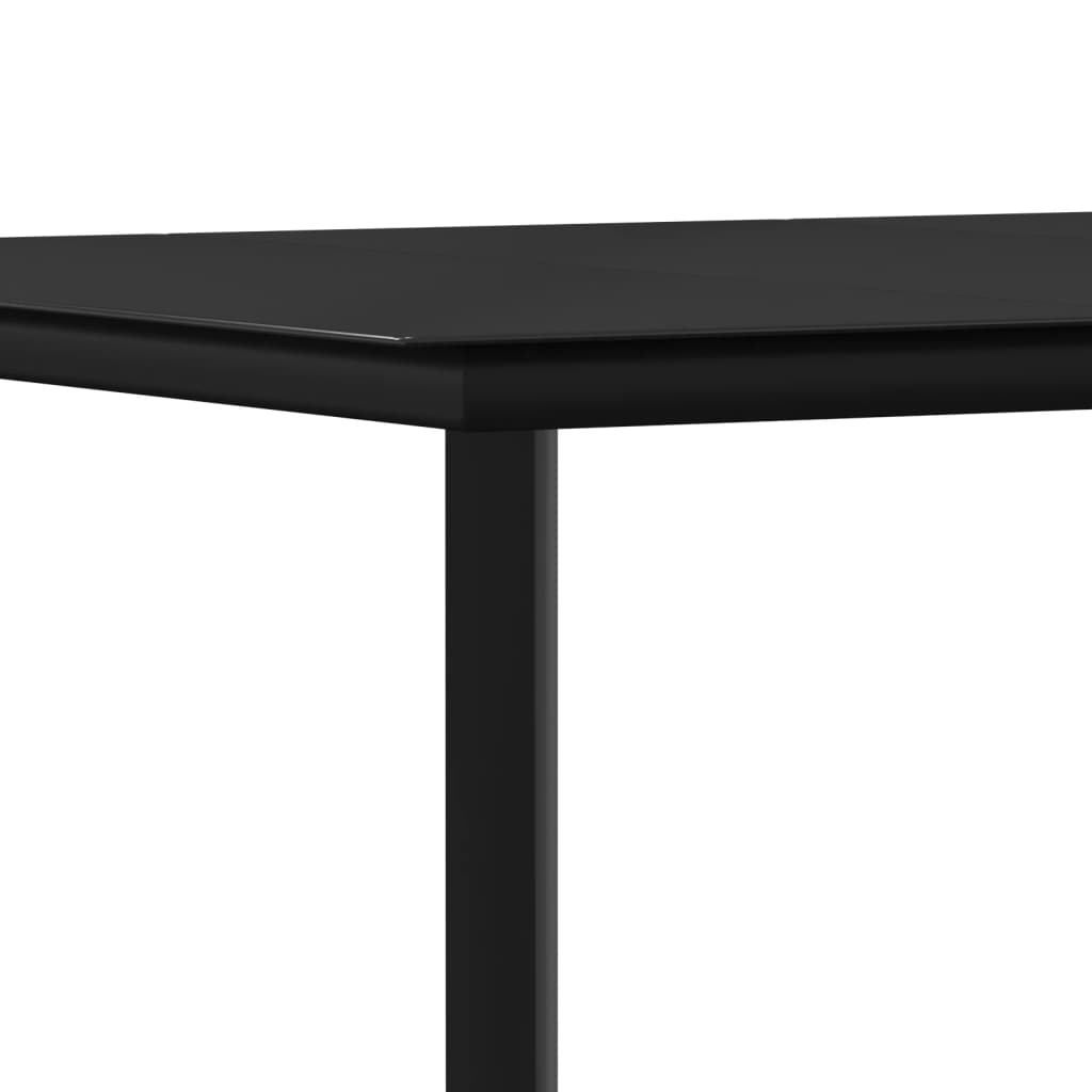vidaXL Set mobilier de grădină, 5 piese, negru, textilenă și oțel