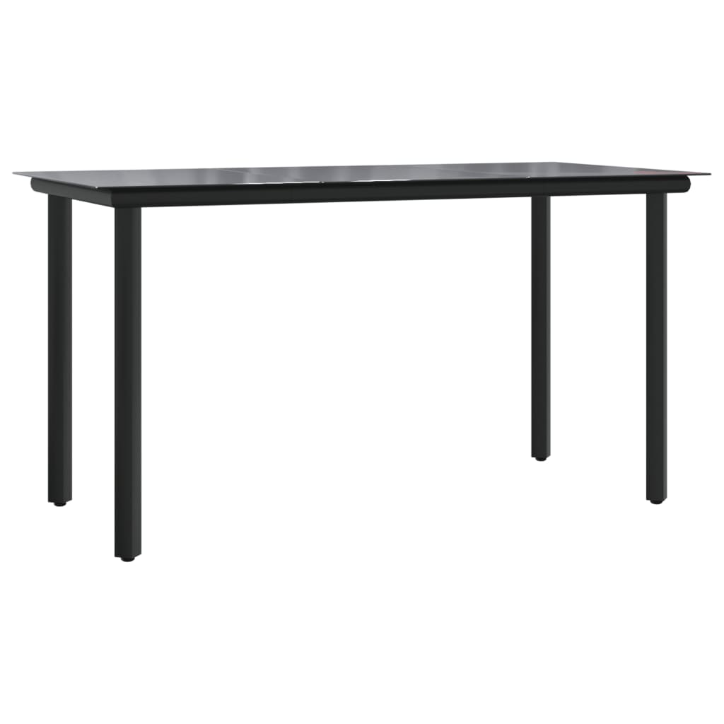 vidaXL Set mobilier de grădină, 5 piese, negru, textilenă și oțel