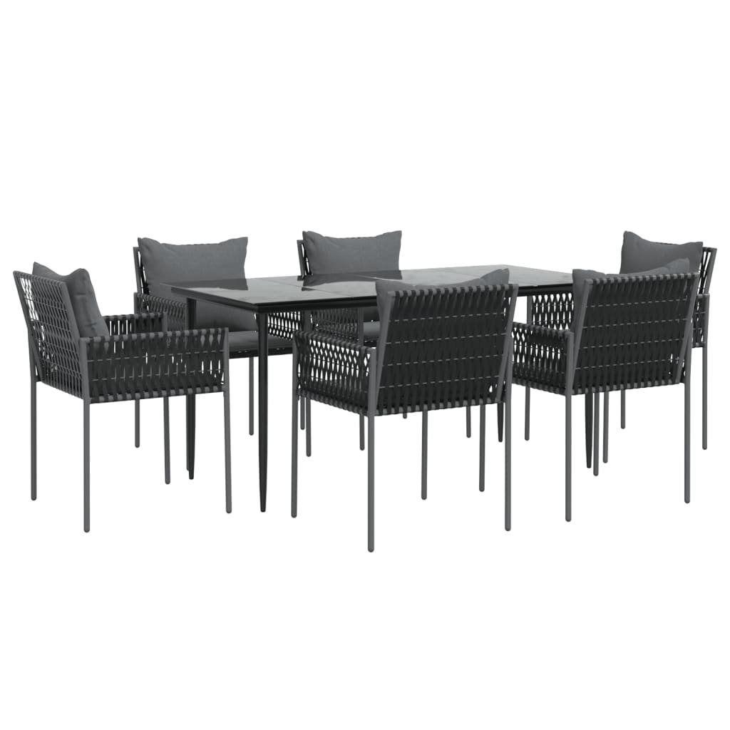 vidaXL Set mobilier de grădină cu perne, 7 piese, poliratan și oțel vidaXL Set mobilier de grădină cu perne, 7 piese, poliratan și oțel
