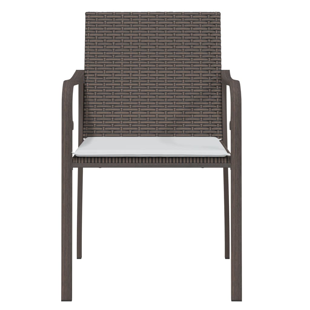 vidaXL Scaune de grădină cu perne, 4 buc., maro, 56x59x84 cm poliratan vidaXL Scaune de grădină cu perne, 4 buc., maro, 56x59x84 cm poliratan