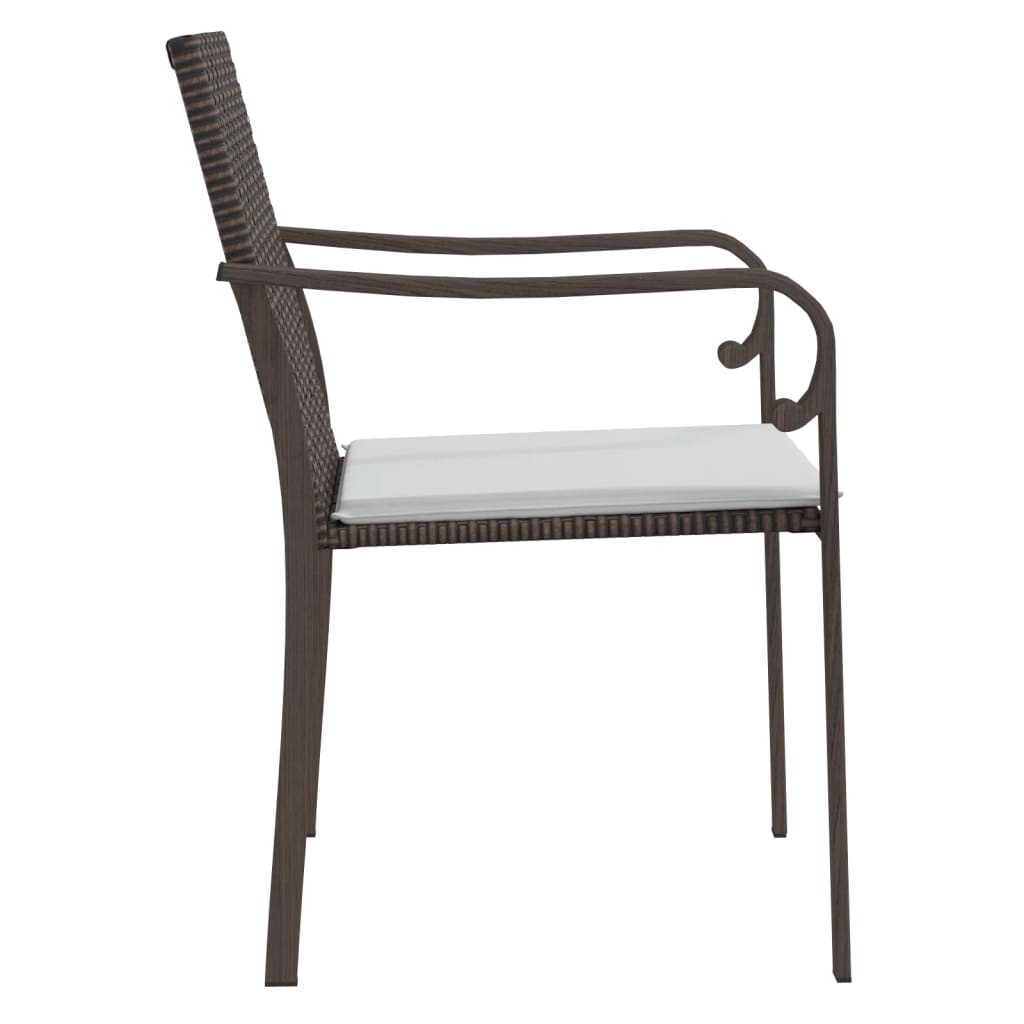 vidaXL Scaune de grădină cu perne, 4 buc., maro, 56x59x84 cm poliratan vidaXL Scaune de grădină cu perne, 4 buc., maro, 56x59x84 cm poliratan