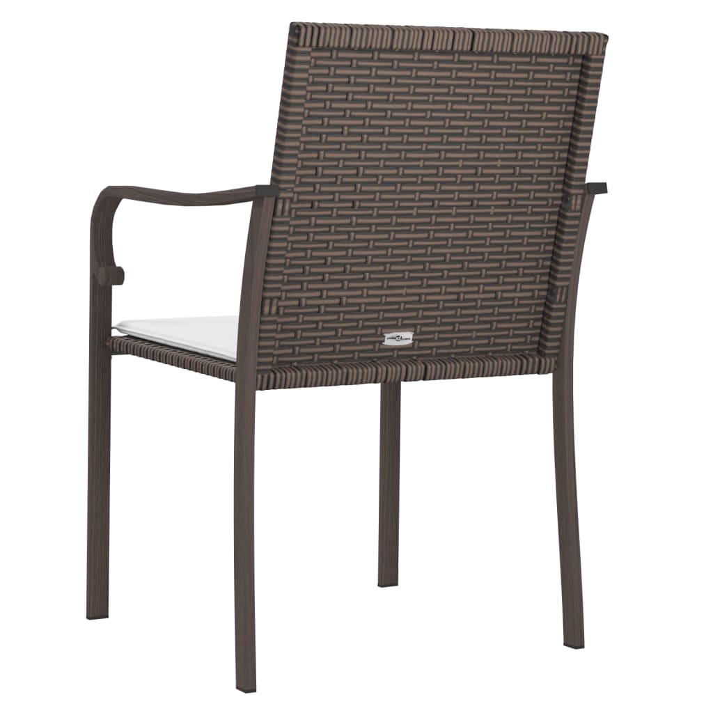 vidaXL Scaune de grădină cu perne, 4 buc., maro, 56x59x84 cm poliratan vidaXL Scaune de grădină cu perne, 4 buc., maro, 56x59x84 cm poliratan