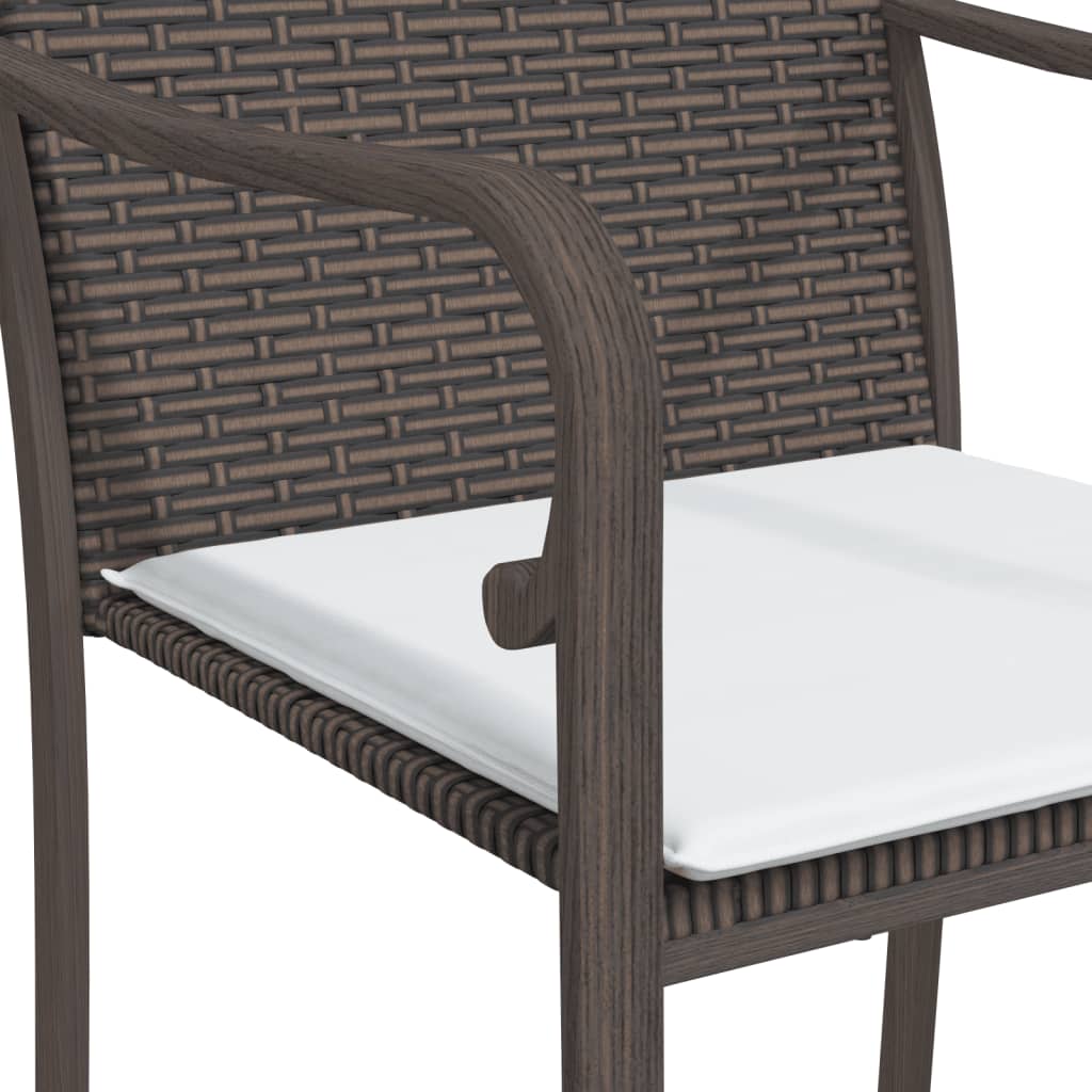 vidaXL Scaune de grădină cu perne, 6 buc., maro, 56x59x84 cm poliratan vidaXL Scaune de grădină cu perne, 6 buc., maro, 56x59x84 cm poliratan