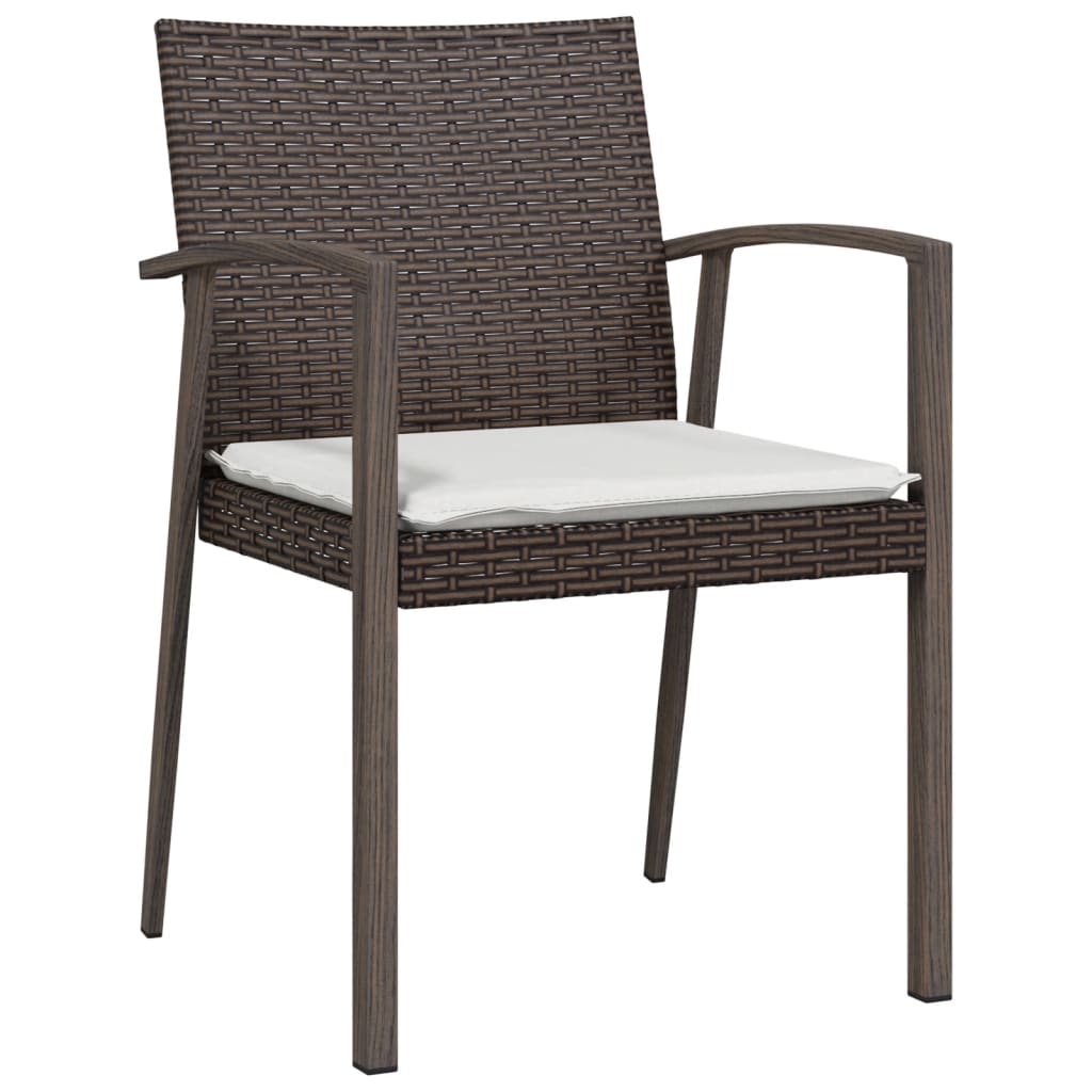 vidaXL Scaune de grădină cu perne 4 buc. maro 56,5x57x83 cm poliratan vidaXL Scaune de grădină cu perne 4 buc. maro 56,5x57x83 cm poliratan