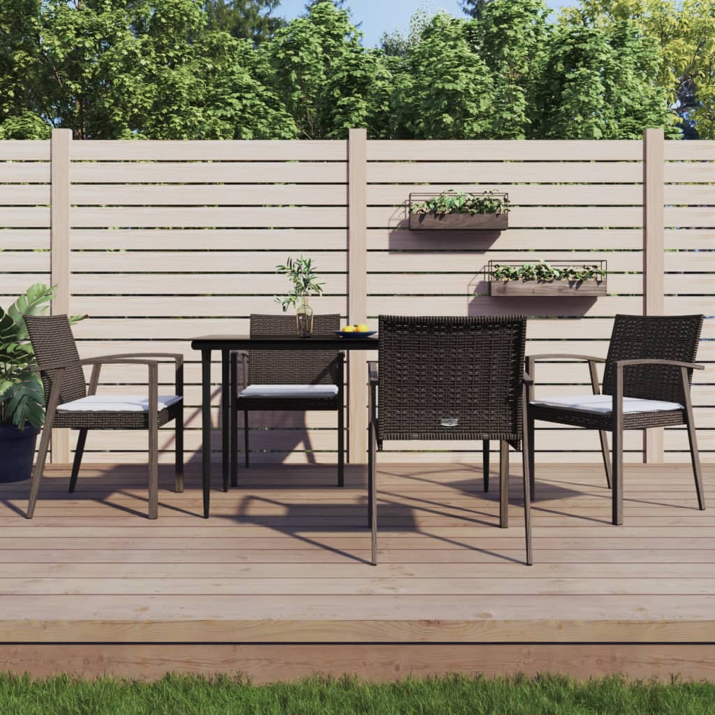 vidaXL Scaune de grădină cu perne 4 buc. maro 56,5x57x83 cm poliratan vidaXL Scaune de grădină cu perne 4 buc. maro 56,5x57x83 cm poliratan