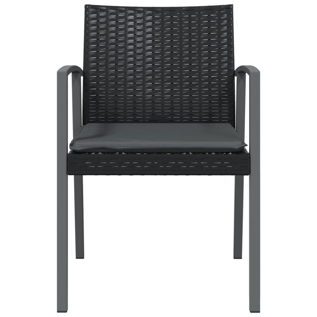 vidaXL Scaune de grădină cu perne 4 buc. negru 56,5x57x83 cm poliratan vidaXL Scaune de grădină cu perne 4 buc. negru 56,5x57x83 cm poliratan