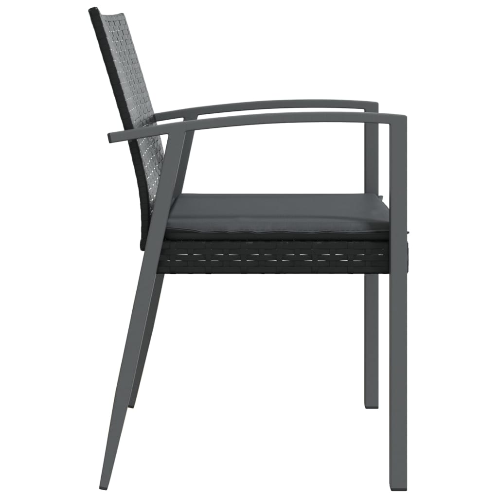 vidaXL Scaune de grădină cu perne 4 buc. negru 56,5x57x83 cm poliratan vidaXL Scaune de grădină cu perne 4 buc. negru 56,5x57x83 cm poliratan