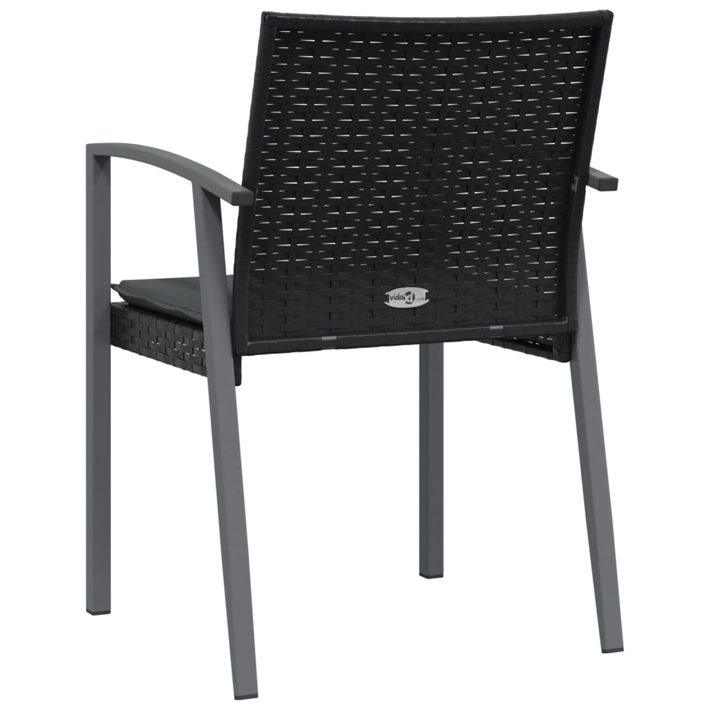 vidaXL Scaune de grădină cu perne 4 buc. negru 56,5x57x83 cm poliratan vidaXL Scaune de grădină cu perne 4 buc. negru 56,5x57x83 cm poliratan