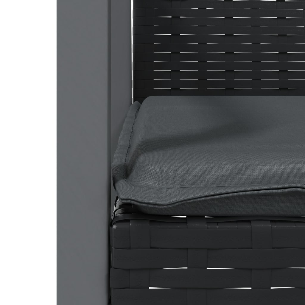 vidaXL Scaune de grădină cu perne 4 buc. negru 56,5x57x83 cm poliratan vidaXL Scaune de grădină cu perne 4 buc. negru 56,5x57x83 cm poliratan