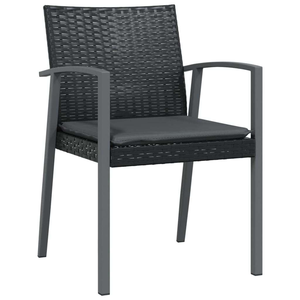 vidaXL Scaune de grădină cu perne 6 buc. negru 56,5x57x83 cm poliratan vidaXL Scaune de grădină cu perne 6 buc. negru 56,5x57x83 cm poliratan