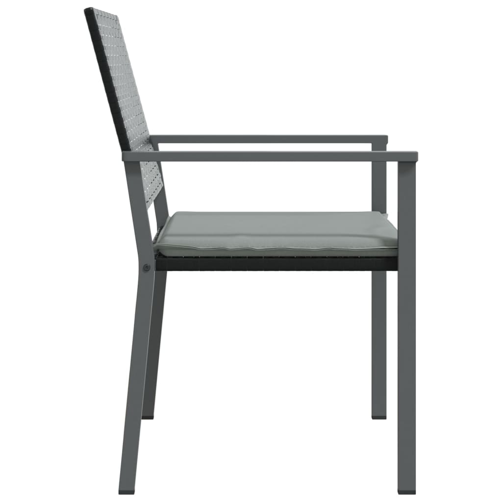 vidaXL Scaune de grădină cu perne 4 buc. negru 54x62,5x89 cm poliratan vidaXL Scaune de grădină cu perne 4 buc. negru 54x62,5x89 cm poliratan