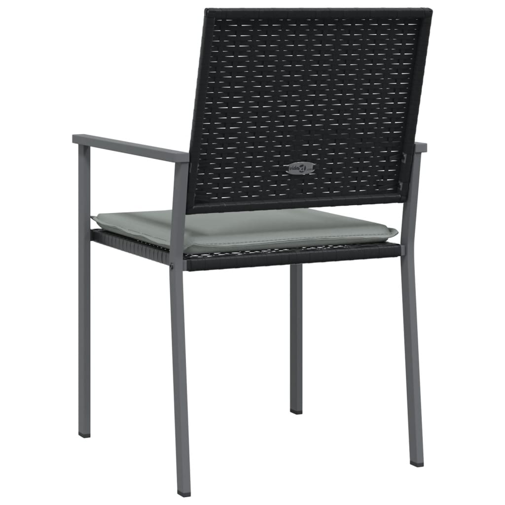 vidaXL Scaune de grădină cu perne 4 buc. negru 54x62,5x89 cm poliratan vidaXL Scaune de grădină cu perne 4 buc. negru 54x62,5x89 cm poliratan
