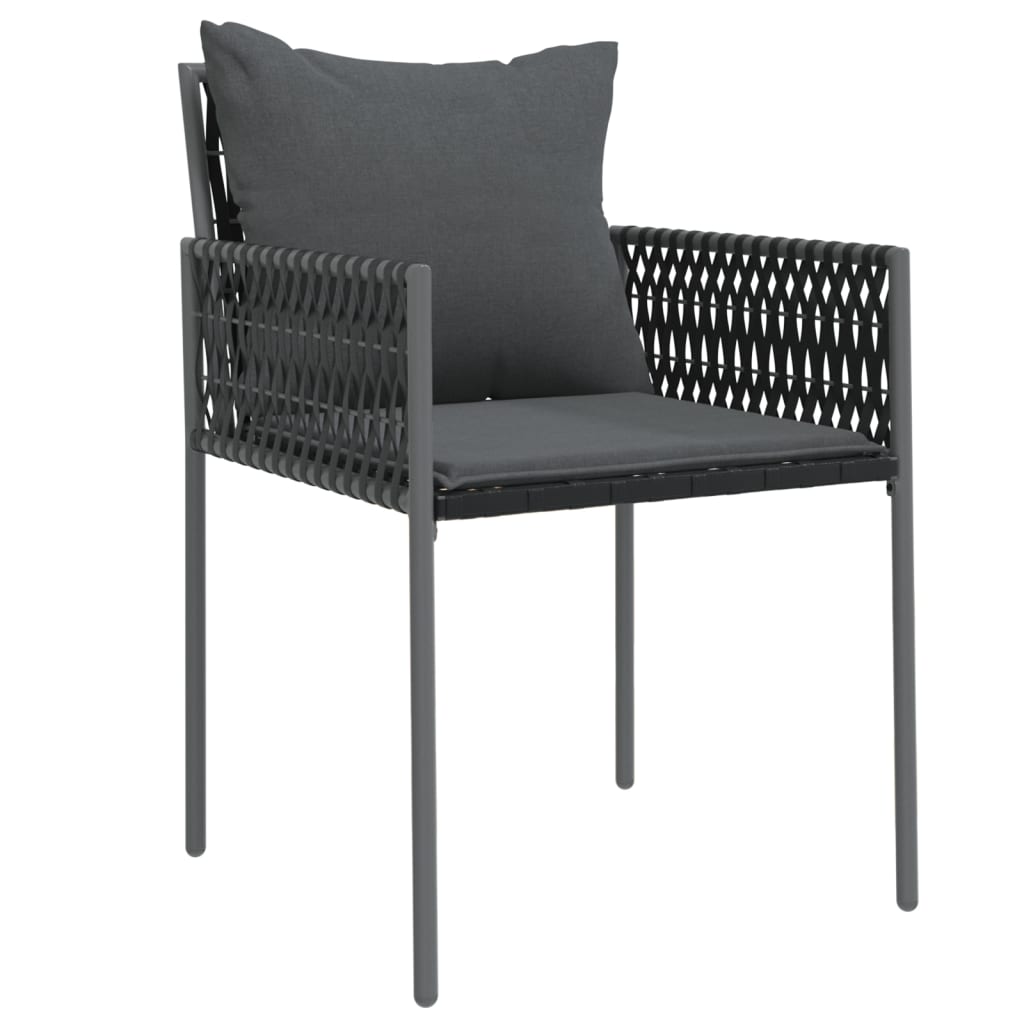 vidaXL Scaune de grădină cu perne 4 buc. negru 54x61x83 cm poliratan vidaXL Scaune de grădină cu perne 4 buc. negru 54x61x83 cm poliratan