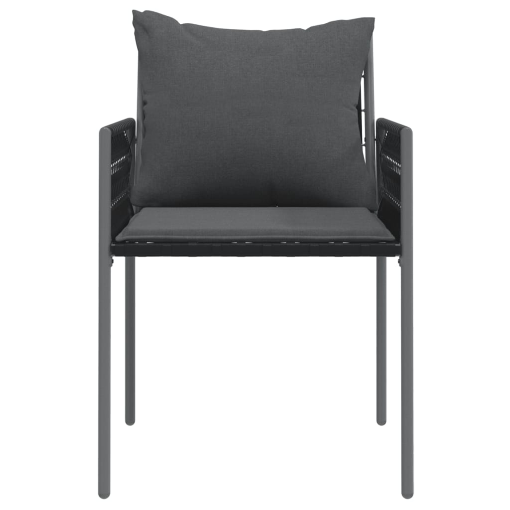 vidaXL Scaune de grădină cu perne 4 buc. negru 54x61x83 cm poliratan vidaXL Scaune de grădină cu perne 4 buc. negru 54x61x83 cm poliratan