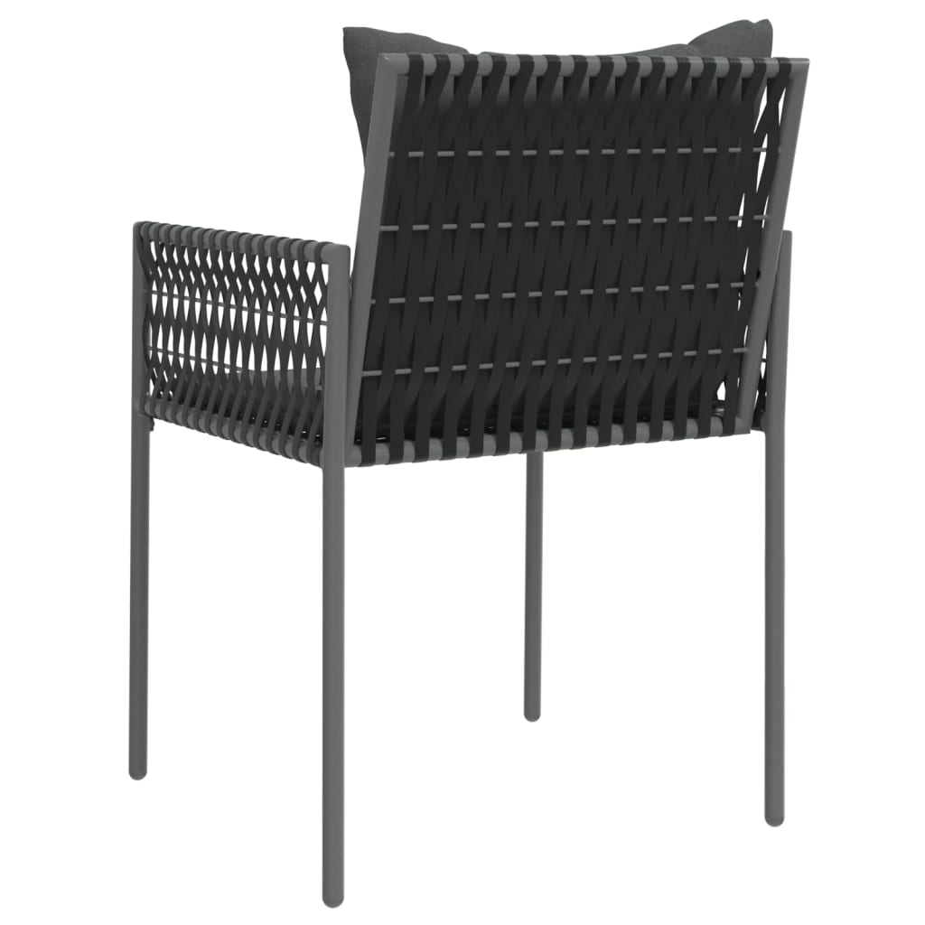 vidaXL Scaune de grădină cu perne 4 buc. negru 54x61x83 cm poliratan vidaXL Scaune de grădină cu perne 4 buc. negru 54x61x83 cm poliratan
