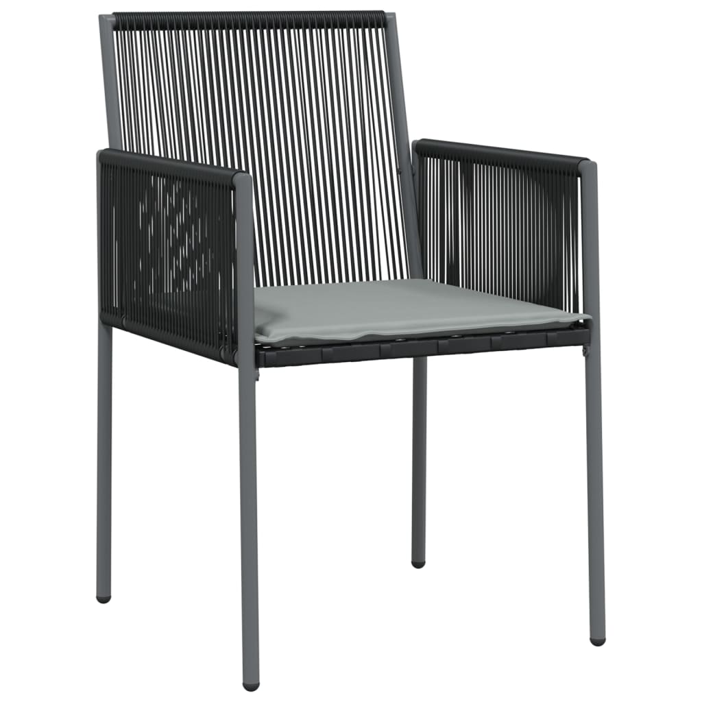 vidaXL Scaune grădină cu perne 4 buc. negru 54x60,5x83,5 cm poliratan vidaXL Scaune grădină cu perne 4 buc. negru 54x60,5x83,5 cm poliratan