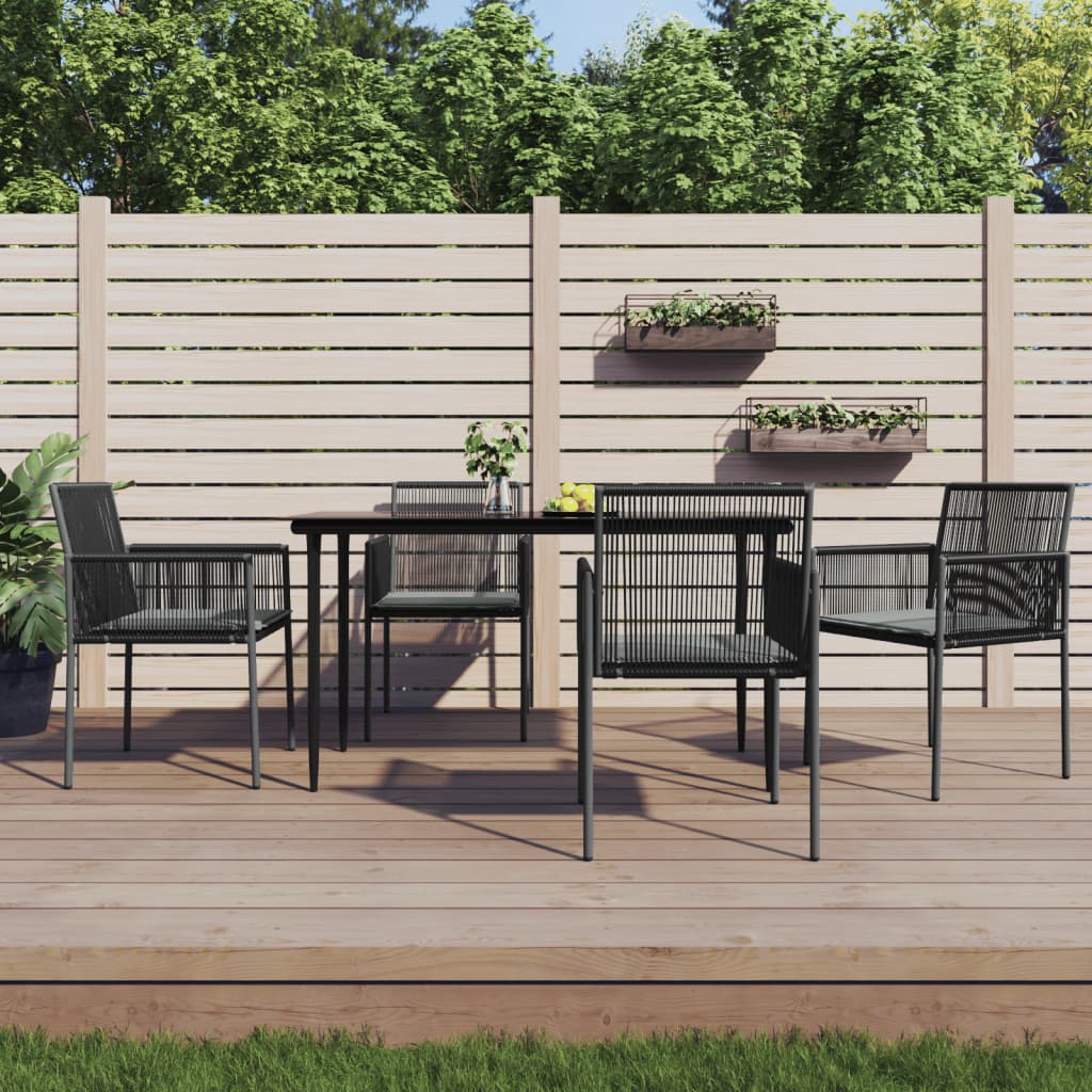 vidaXL Scaune grădină cu perne 4 buc. negru 54x60,5x83,5 cm poliratan vidaXL Scaune grădină cu perne 4 buc. negru 54x60,5x83,5 cm poliratan