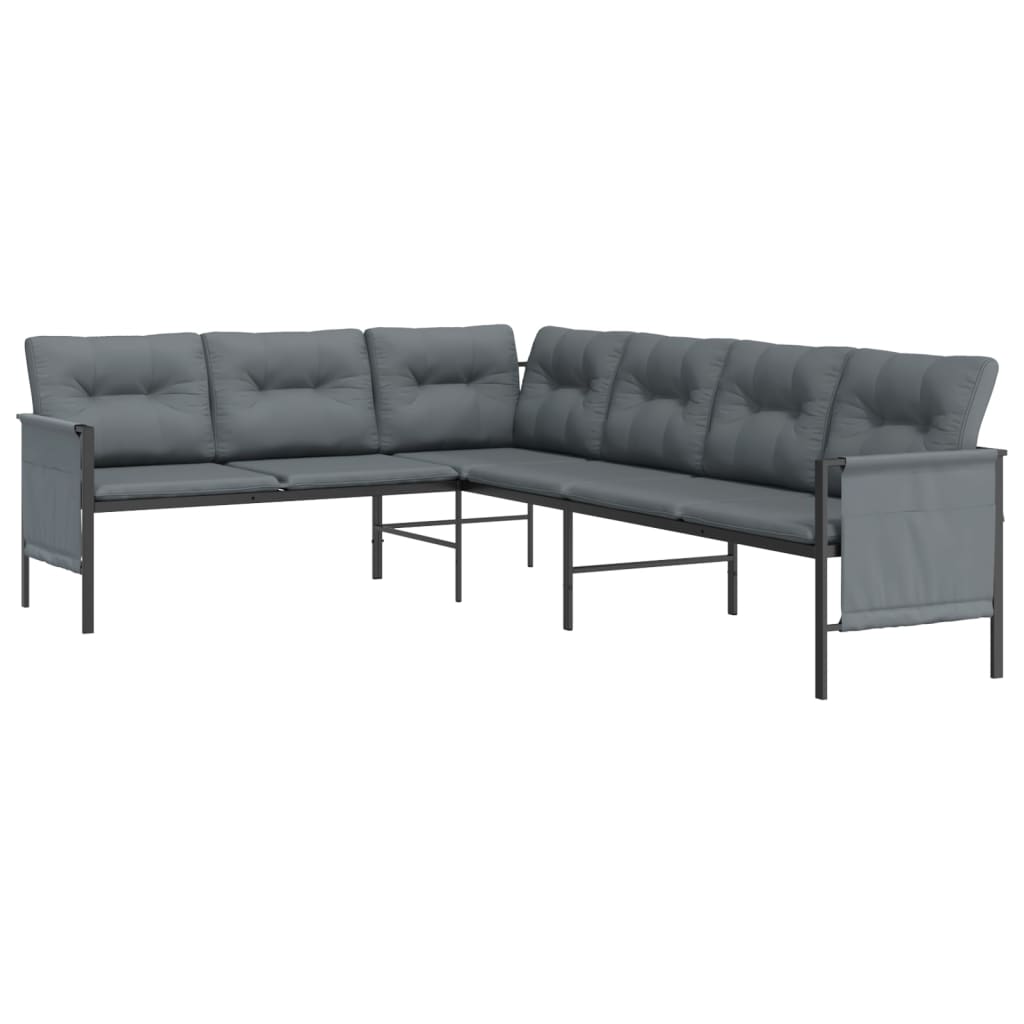 vidaXL Set mobilier de grădină, antracit, 2 piese, oțel vidaXL Set mobilier de grădină, antracit, 2 piese, oțel