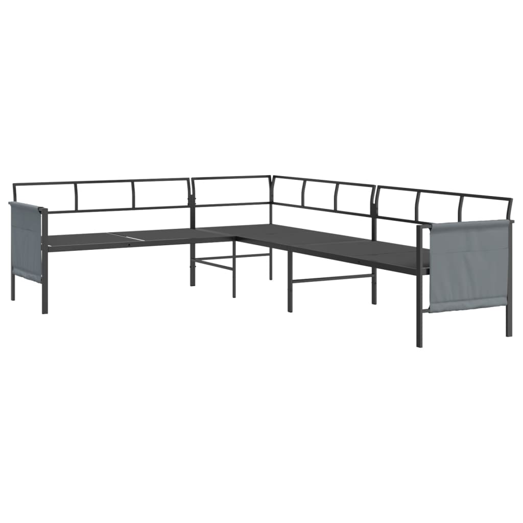 vidaXL Set mobilier de grădină, antracit, 2 piese, oțel vidaXL Set mobilier de grădină, antracit, 2 piese, oțel
