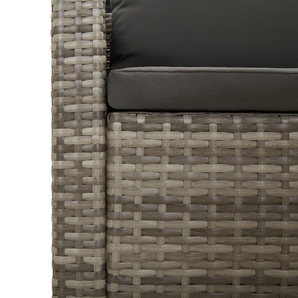 vidaXL Set mobilier de grădină cu perne, 8 piese, gri, poliratan vidaXL Set mobilier de grădină cu perne, 8 piese, gri, poliratan