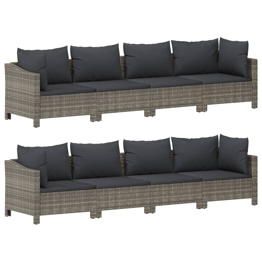 vidaXL Set mobilier de grădină cu perne, 9 piese, gri, poliratan vidaXL Set mobilier de grădină cu perne, 9 piese, gri, poliratan