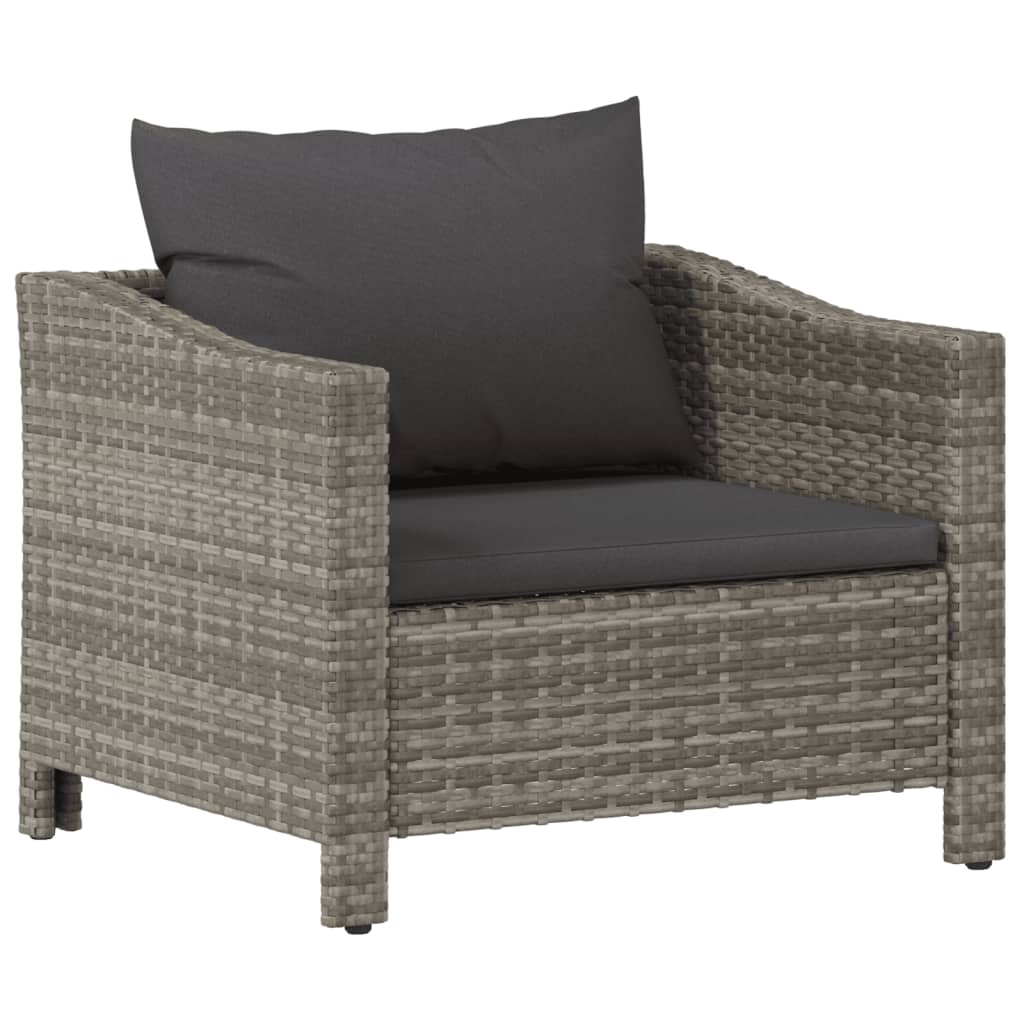 vidaXL Set mobilier de grădină cu perne, 8 piese, gri, poliratan vidaXL Set mobilier de grădină cu perne, 8 piese, gri, poliratan